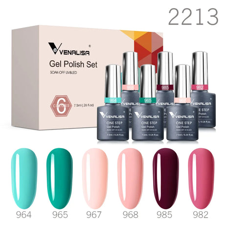 Venalisa Color Nail Gel Polish Kit Jelly Pink Semi-transparent HEMA FREE Self Leveling Nude Natural Pink Nail Manicure Set