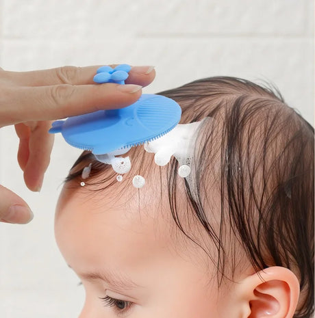 New Baby Hair Comb and Brush Cute Cartoon Whale Infant Soft Silicone Head Massage Comb Hair Cleaning Brush Newborn Bathing Tools