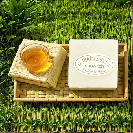 Thai Rice Milk Soap Handmade Soap Bar Gentle Facial Body Bath Shower Cleansing Moisturizing Nourishing Skin Face Body Wash Bar
