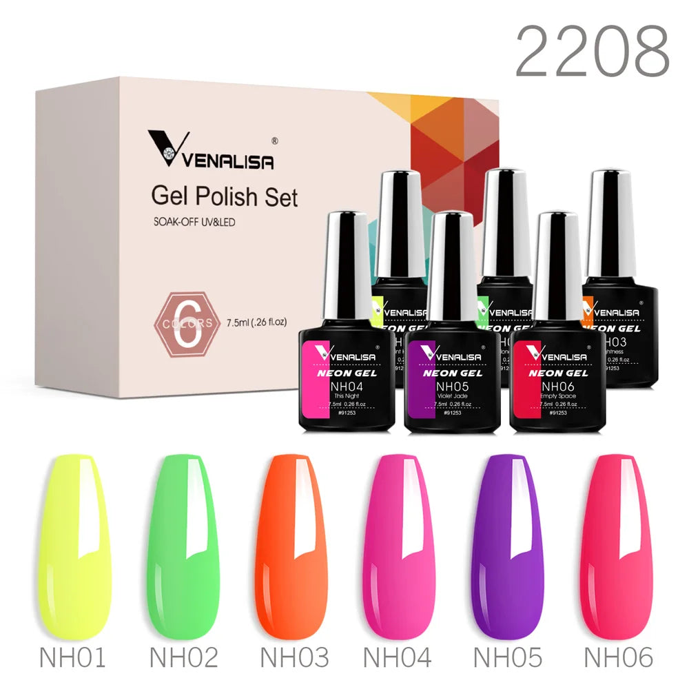 Venalisa Color Nail Gel Polish Kit Jelly Pink Semi-transparent HEMA FREE Self Leveling Nude Natural Pink Nail Manicure Set