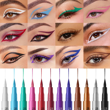 Waterproof Eyeliner Long Lasting Pencil Colourful Pigment Blue