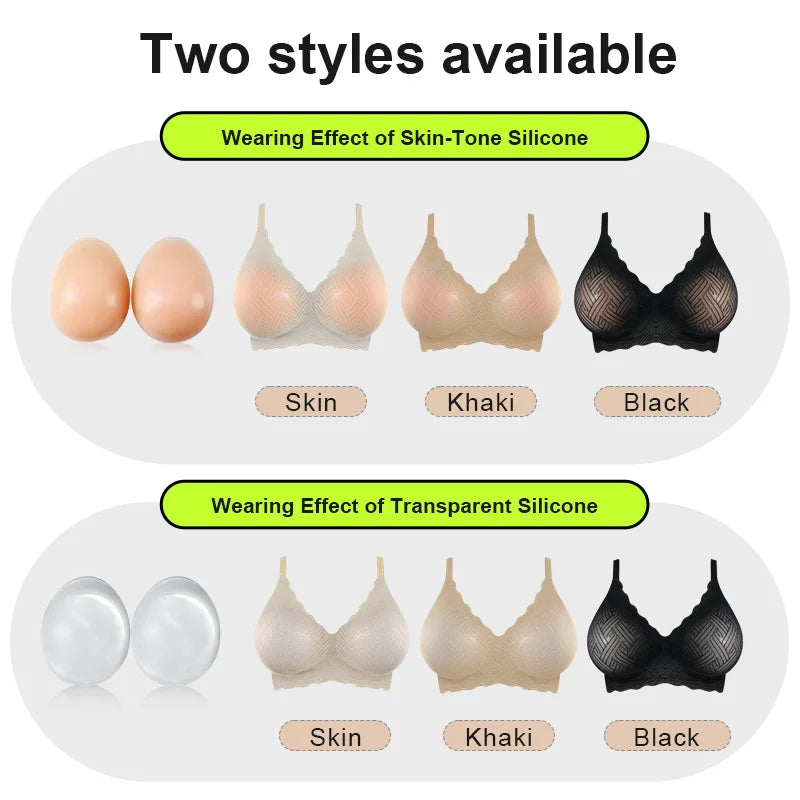 LERVANLA Artificial Silicone Breasts Forms Pads Fake Boobs Chest Women's Silicone Underwear Eexy Breast Padded Bra Becomes Big