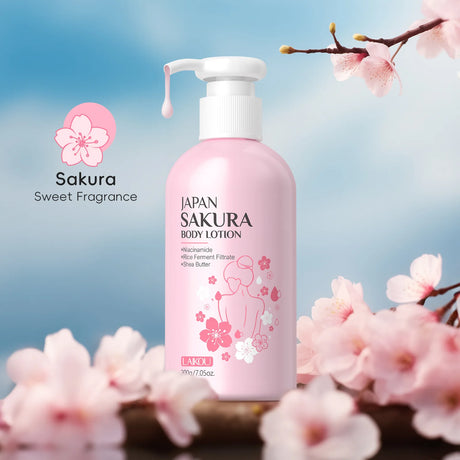 Laikou Cherry Blossom Body Lotion Moisturizing & Repairing Winter Chapped Skin Care Moisturizing Without Greasiness 200g/120g