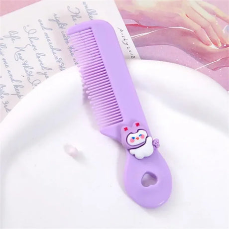 Cartoon Comb Portable Mini Cartoon Baby Rounded Comb Teeth Round Head Smooth Handle Color Toddler's Head Comb for Children
