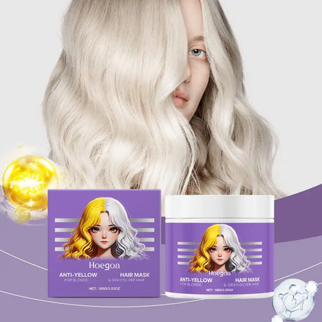 100ml Purple Hair Mask Deep Conditioner For Blonde, Silver And Gray Hair, Keratin Hair Mask Nourish Repair Damaged and Dry Hair