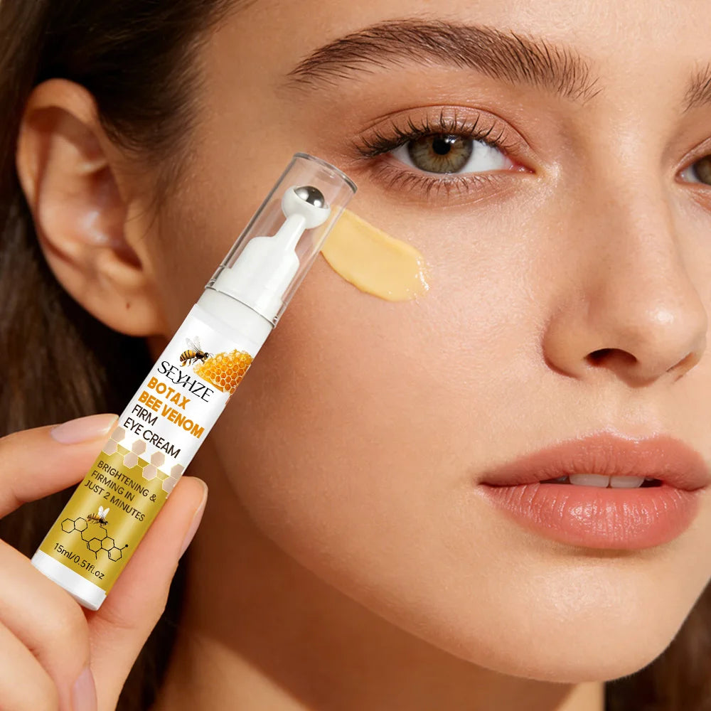 Aihuf Bee Toxin Eye Cream 15ml Instant Moisturizing Anti-Aging Deeply Nourishing Smooth Dry Skin Bag under Eye Treatment Dark Ci