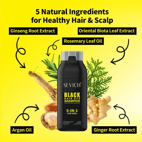 Hair Color Shampoo Instant Coloring Shampoo Cover Gray White Hair Concealer Natural Black Color for Men Women Hair Dye Coloring