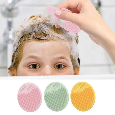 Baby Scalp Scrubber Baby Bath Hair Brush Soft Silicone Cleaning Tool for Cradle Cap Suction Cup Massage Comb for Boys Girls