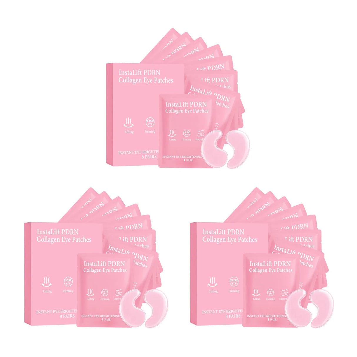 Instalift PDRN Collagen Eye Patches Anti Dark Circles Eye Bags Anti Wrinkles Hydrogel Under Eye Mask with Niacinamide & Caffeine