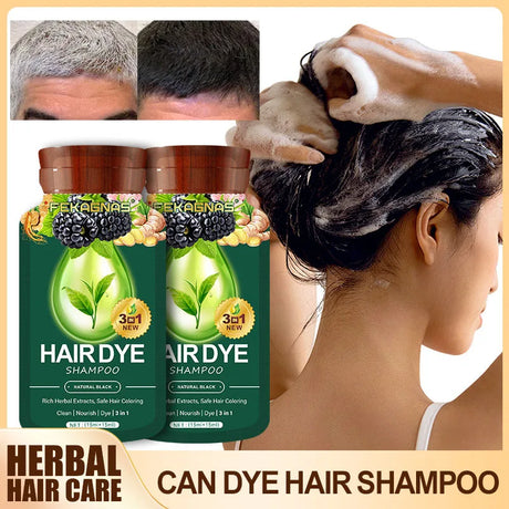 Pure Natural Herbal Hair Dye Shampoo Change Hair Color Cover Gray Hair White Hair Treatment Bubble Plant Hair Dye Hair Care