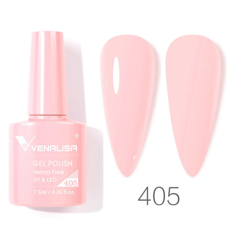 VIP5 Venalisa Nail Gel Polish Jelly Color HEMA/TPO FREE Nude Pink Semi Permanent Soak Off UVLED Gel Polish Sparkle Gel Varnish