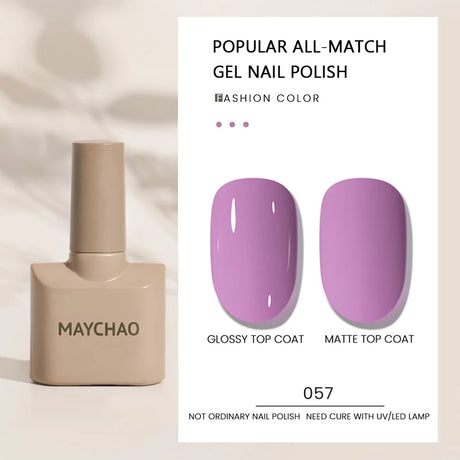 MAYCHAO Gel Nail Polish 12ML Full Coverage Base Top Coat Soak Off Gel Polish UV LED Gel Semi Permanent Varnishes Design Nail Art