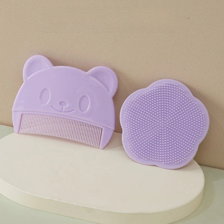 New Baby Hair Comb and Brush Cute Cartoon Whale Infant Soft Silicone Head Massage Comb Hair Cleaning Brush Newborn Bathing Tools