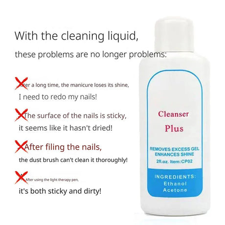 1 PC Gel Polish Remover Cleanser Plus Finger Nail tip Cleaning Liquid 60ml Nail art Cleaner