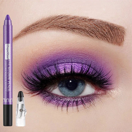 Metallic Blue Pearlescent Eyeshadow Pencil Stick Lasting Waterproof Smoky Glitter Grey White Purple Eye Shadow Highlighter Pen