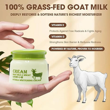 Goat Milk And Wheat Hydra Whitening Cream Skin Hydration Moisturizing Body for Dry & Sensitive Skin Anti-Aging Firming Cream