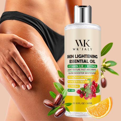 WK JALY Glow Booster Whitening Brightening Body Oil, Remove Acne, Dark Spots, Nourish, Moisturizer, Smooth Skin, Even Skin Tone