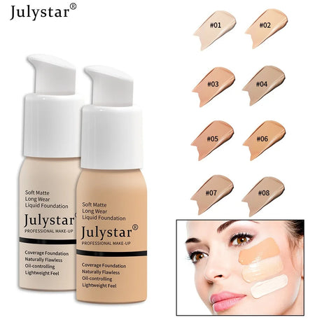 New Long Lasting Liquid Foundation Waterproof Oil Control Full Coverage Concealer Brighten Matte Moisturizing Primer Makeup Base