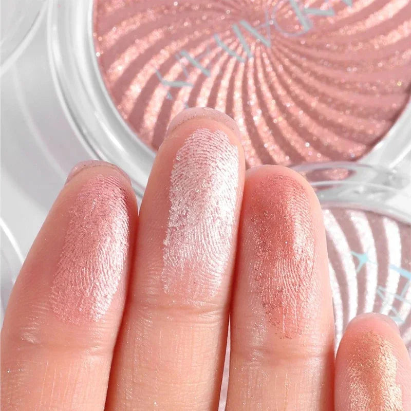 Diamond Highlighter Pearly Powder Palette Glitter Fine Shimmer High Gloss 3D Natural Face Contour Waterproof Long Lasting Makeup