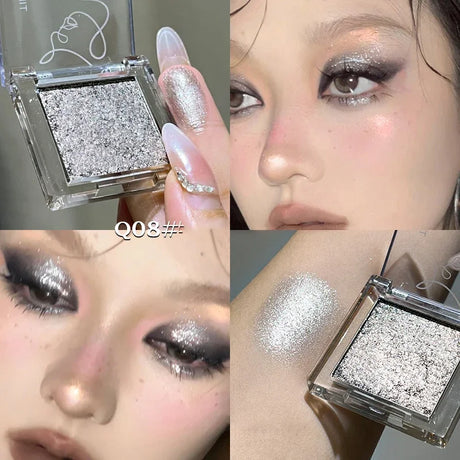 Dream Glittering Purple Eyeshadow Matte/Pearlescent Highlighter Makeup Monochrome Glossy Shiny Smoky Grey Eye Shadow Palette