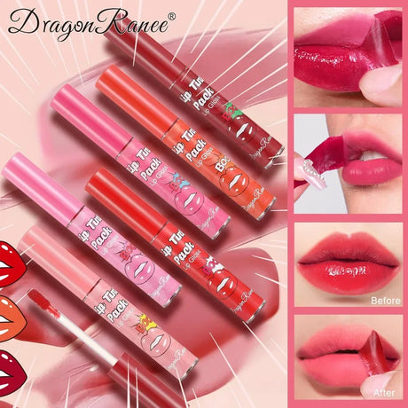 Peel-off Lip Glaze Waterproof Long Lasting Non-stick Cups Lipsticks Matte Sexy Red Tear-off Liquid Tattoo Lip Stain Cosmetics
