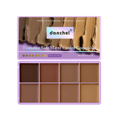 8 Shade Cream Concealer Palette Waterproof Full Coverage Multi-Function Cream Blemishes & Cover Long-Lasting Korean Makeup