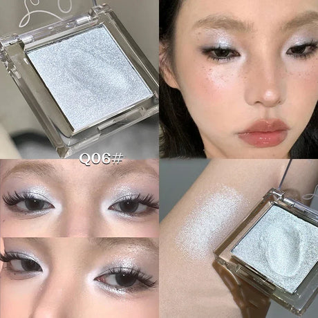 Dream Glittering Purple Eyeshadow Matte/Pearlescent Highlighter Makeup Monochrome Glossy Shiny Smoky Grey Eye Shadow Palette