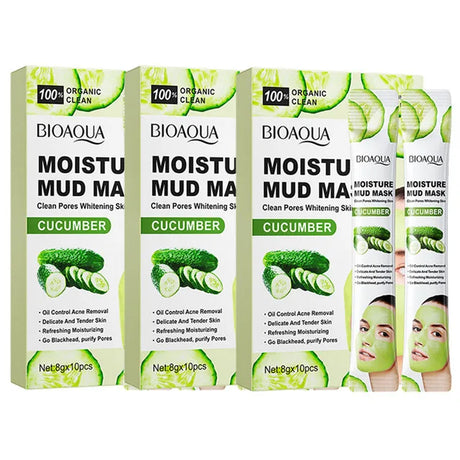 30pcs BIOAQUA Vitamin C Mud Masks Clay Face Mask Skincare Cucumber Moisturizing Anti-aging Whitening Facial Masks Skin Care