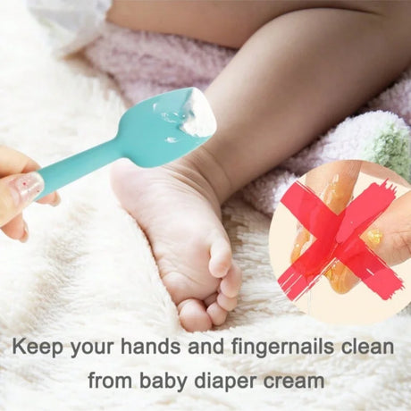 Baby Diaper Cream Applicator Silicone Scraper Butt Spatula Applicator with Suction Cup Silicone Care Tool