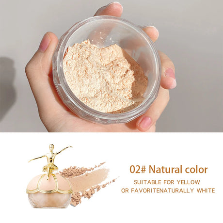 MackAndy Air-Feel Long-lasting Ballet Setting Powder, Oil-control, Waterproof, Invisible Pore Loose Powder Valentine's Day Gift