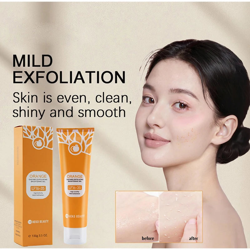 1/2/3pcs Orange Exfoliating Gel For Face, Deeply Cleanses & Moisturizes, Gently Removes Dead Skin & Pilling, Brightening Scrub