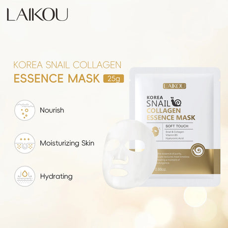 Snail Mucin & Protein Sheet Mask,Anti-Aging & Repair Face Mask,Hydrating Firming Essence Mask for Wrinkles and Pores,5/10/20 PCS