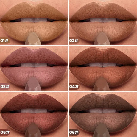 1pcs Multi-color Lipstick, Brown Lip Gloss, Waterproof and Long-lasting, Full and Charming Lips, Lip Cosmetics