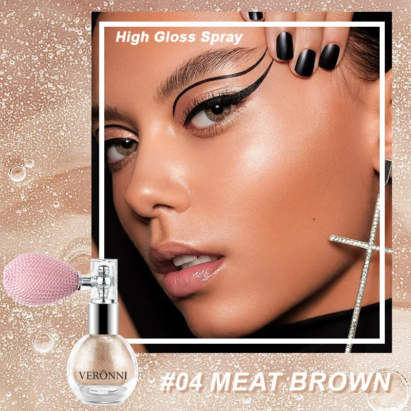 Highlighter Powder Spray Longwear sparkle fairy powder High Gloss Glitter Spray Body Bronzer For Face Body Makeup Cosmetics