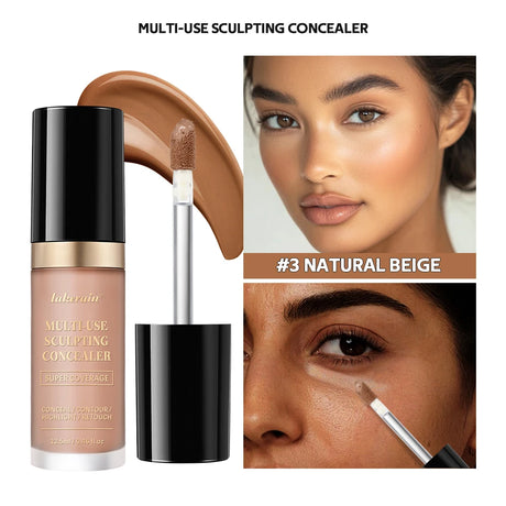 Super Coverage Concealer Multi-Use Cream Oil Free Highlight Covers Dark Circles Long-lasting Natural Matte Finish Long Wear Make