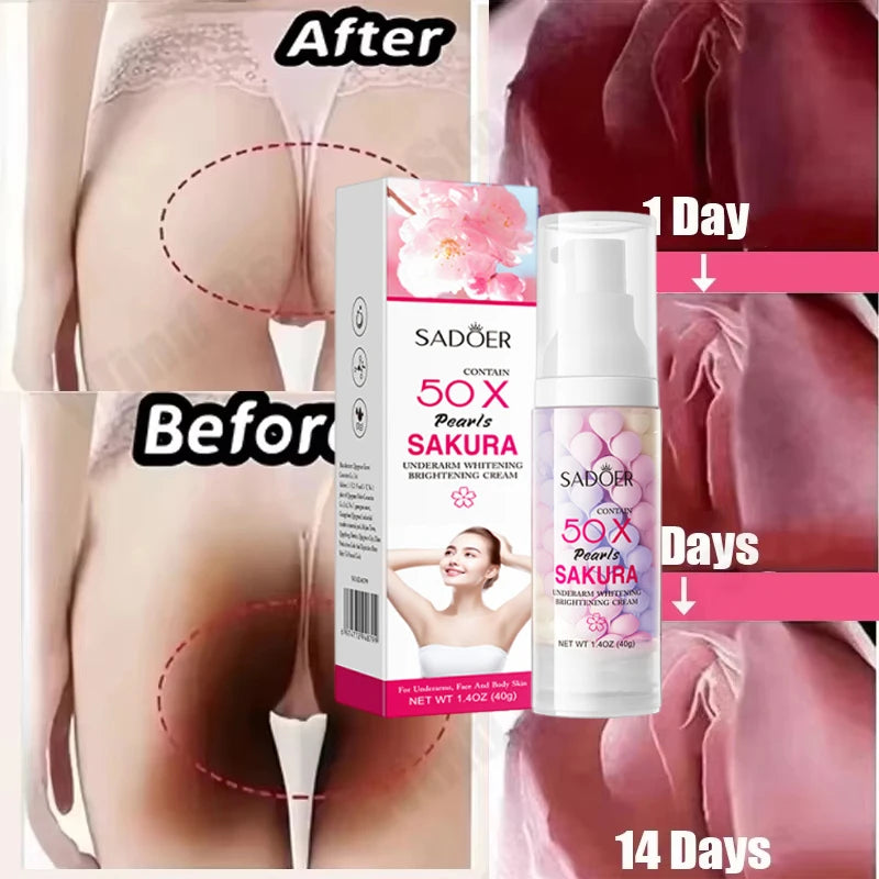 Whitening Cream Private Parts Underarm Bleaching Serum Whiten Butt Knee Brighten Inner Thigh Intimate Parts Dark Remove Melanin