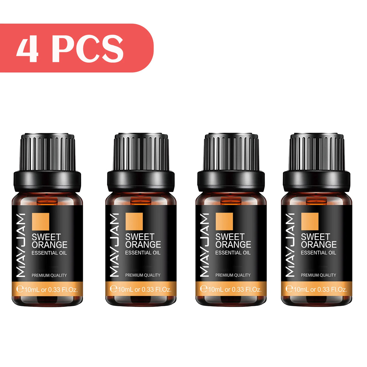 MAYJAM 4 Bottles Essential Oils Jasmine Lavender Eucalyptus Vanilla Sandalwood Frankincense Sweet Orange Patchouli Juniper Oil