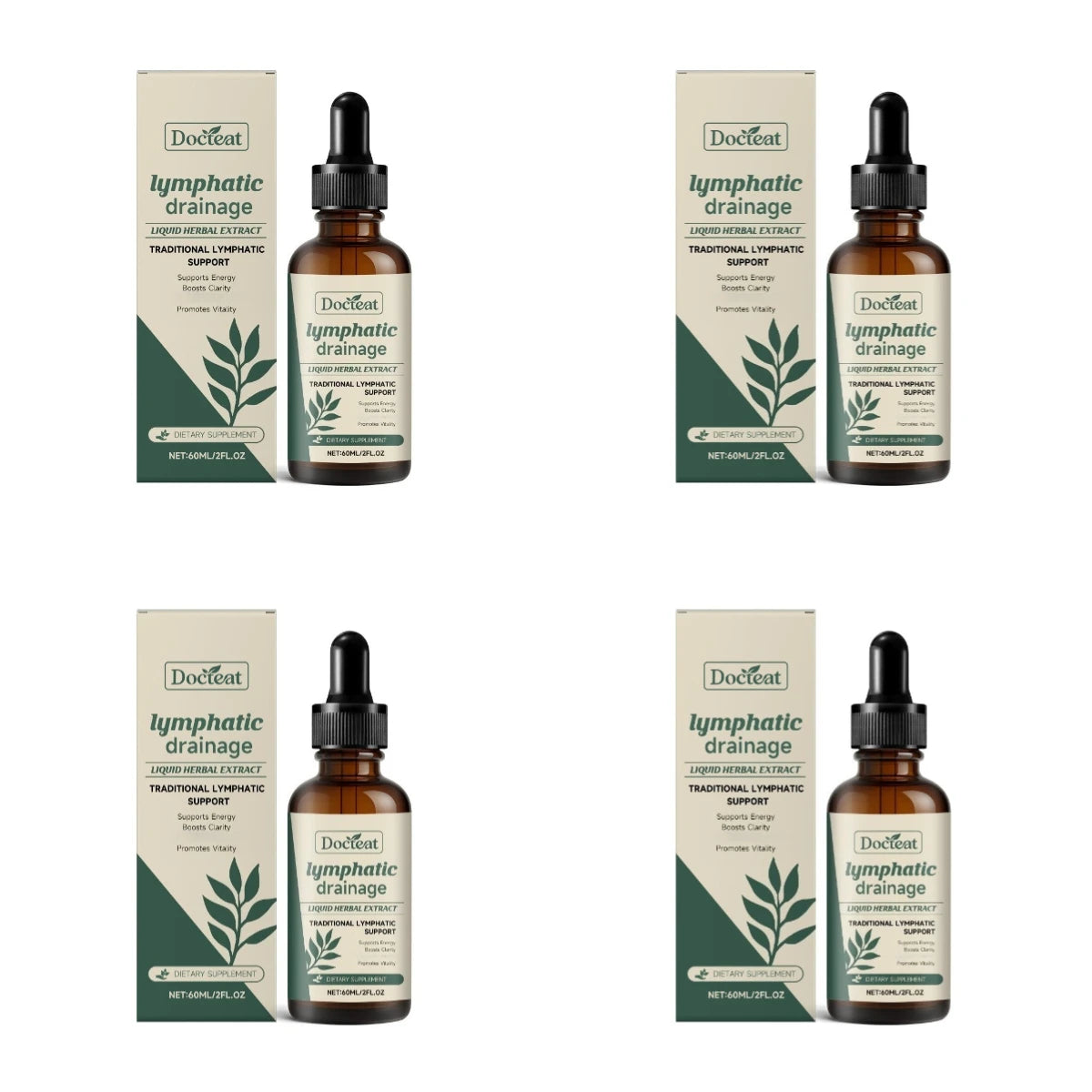 Docteat Lymphatic Drainage Liquid Herbal Extract with Boosts Clarity Supports Energy and Promotes Vitality Easy To Use 60 ML