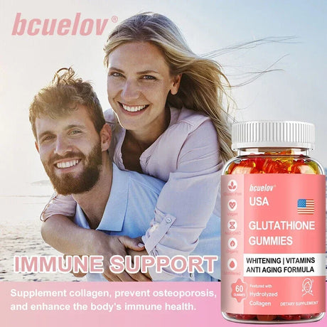 Bcuelov Glutathione Gummies - Promotes Healthy Skin and Youthful Appearance Hydrolyzed Collagen Supplement