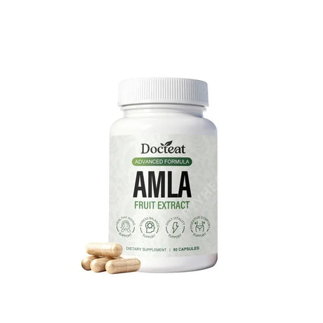 Docteat Amla Fruit Extract Capsules Daily Energy Stress Balance Skin Vitality Support for Men and Women 60 Capsules