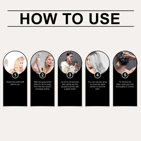 HOEGOA Silver Grey Hair Dye Spray Long-lasting Locking Color Plant Extract Formula Nourishing Roots Hair Care Prevent Dryness