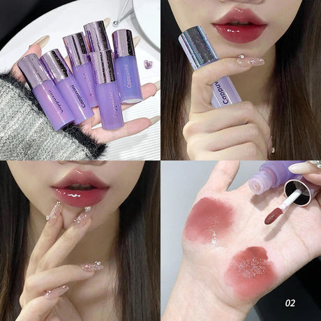 Water Light Lip Gloss Purple Mulberry Mirror Glass Glaze