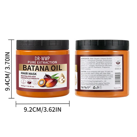 500ml Batana Oil Shampoo and Conditioner Set for Hydrating Care, Softening Hair, and Improving Dryness and Frizz