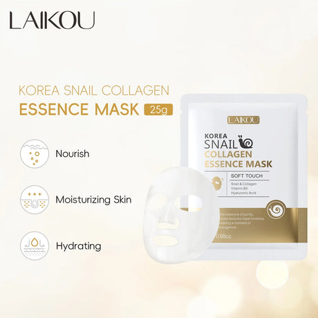 Snail Mucin & Protein Sheet Mask,Anti-Aging & Repair Face Mask,Hydrating Firming Essence Mask for Wrinkles and Pores,5/10/20 PCS