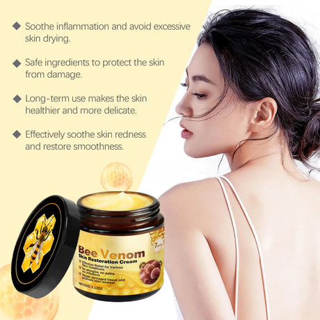 Bee Venom Skin Treatment Cream Skin Blemish Remover Moisturizing Skin Elasticity Increased Smooth Body Care Bee Venom Cream 60g