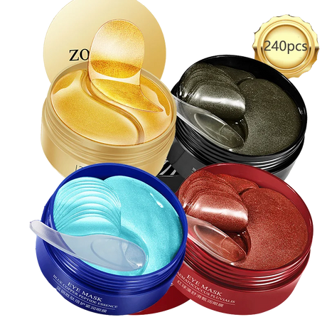 240pcs=120pairs Eye patches Hyaluron Acid & Gold & Seaweed & Black Pearl Hydrating Moisturizing Crystal Collagen Gel Eye Mask