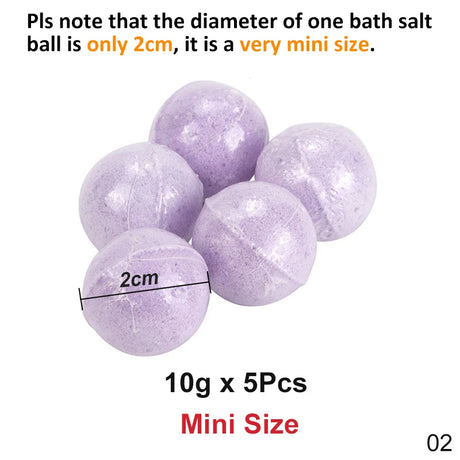 5Pcs Organic Bath Bombs Natural Mini Handmade Bathing Foot Spa Bomb Rich Essential Oils Moisturizing Dry Skin Relaxing Scents