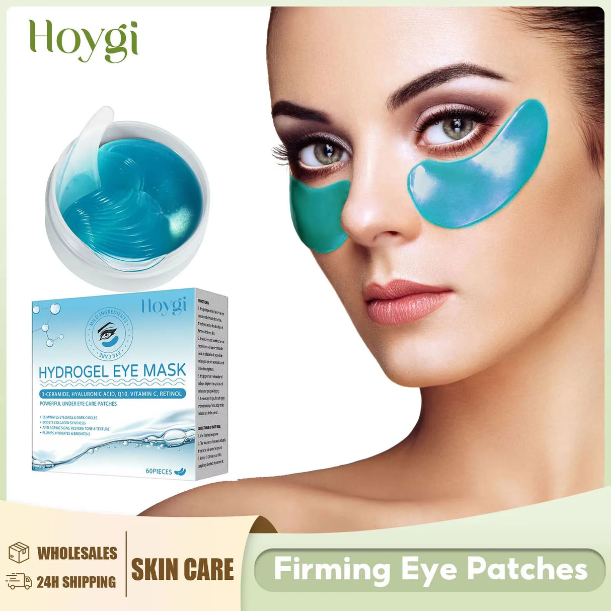 60PCS Retinol Eye Masks Firming Eye Bags Anti Dark Circles Fine Lines Removal Moisturizing Anti Wrinkle Skin Care Eye Patches