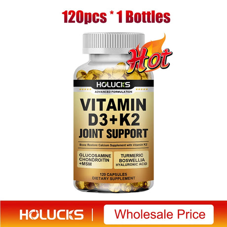 Advanced Vitamin D3 K2 Joint Support Supplement, for Heart & Bone Health, Cardiovascular & Immune Support, Calcium Absorption