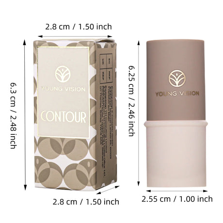 YOUNG VISION Face Contour Highlighter Stick, Dual-Ended Cream Concealer Shading Stick for Nose, Collarbone, Natural 3D Makeup